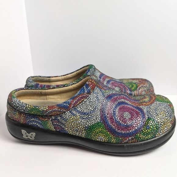 Alegria Kayla Multicolor Bullseye Mosaic Comfort Clog Mules 39 EU 8/8.5 US - Picture 3 of 8